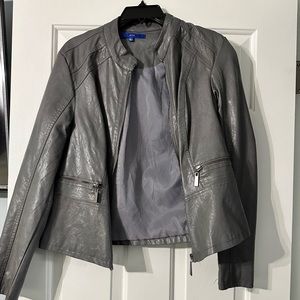 Apt 9 Grey Leather Jacket
